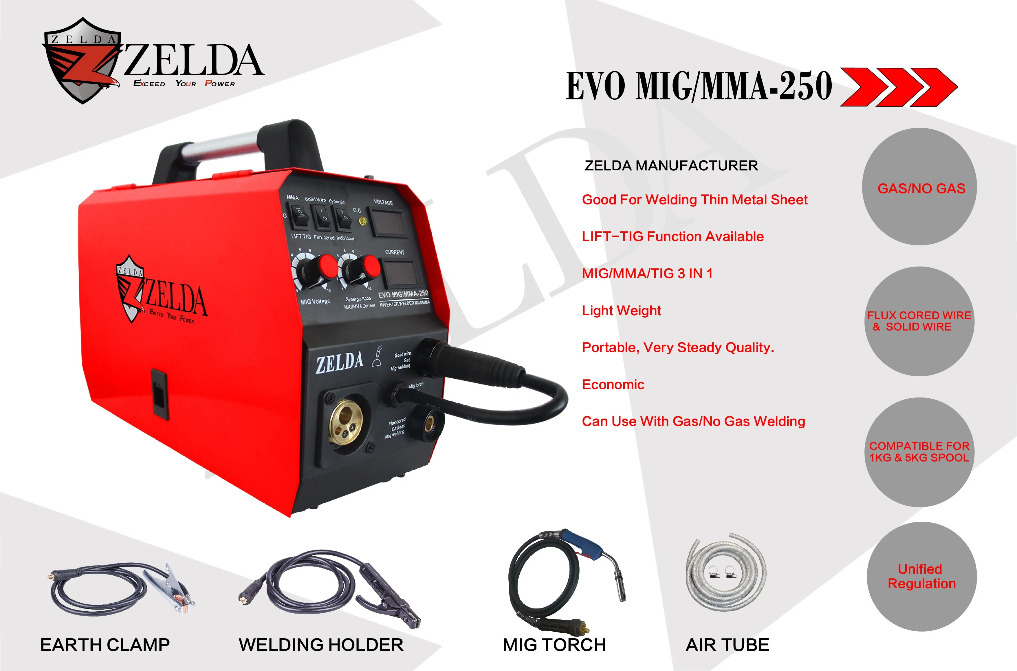 CE approved mig mag welding machine OEM acceptable inverter welder 250a multifunction maquina soldar mig