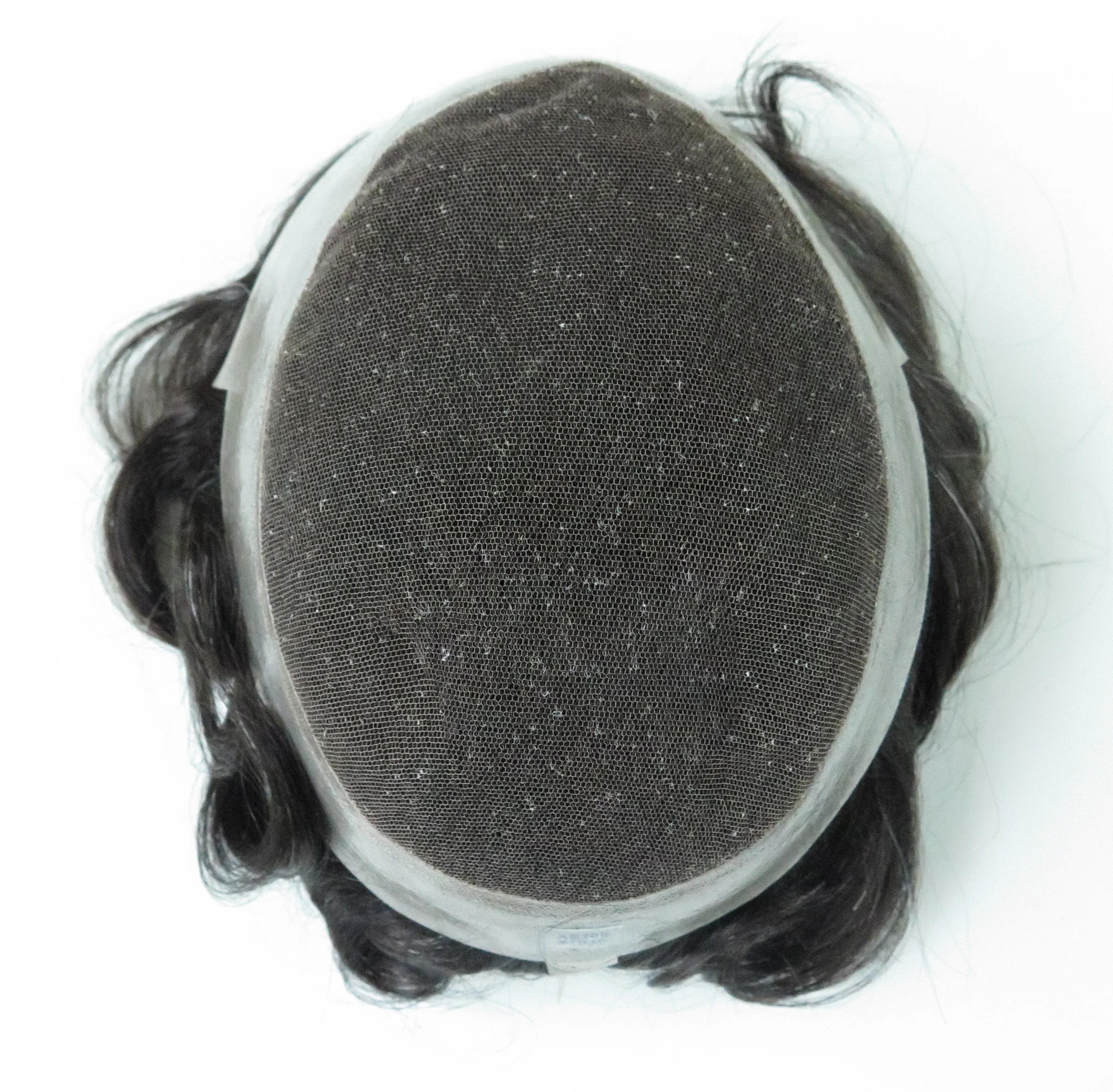 Australia toupee human hair french Lace with  poly skin perimeter well bleached knots human hair pieces hair toupee