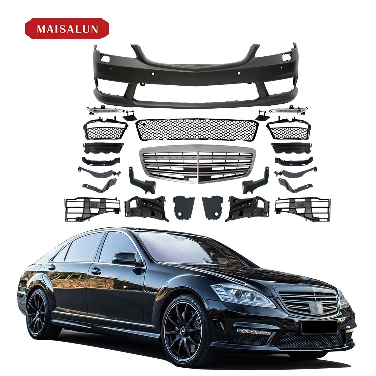 W221 Upgrade To S63 S65 Style Body Kit For Mercedes-Benz S Class Front Bumper Rear Bumper Side Skirt