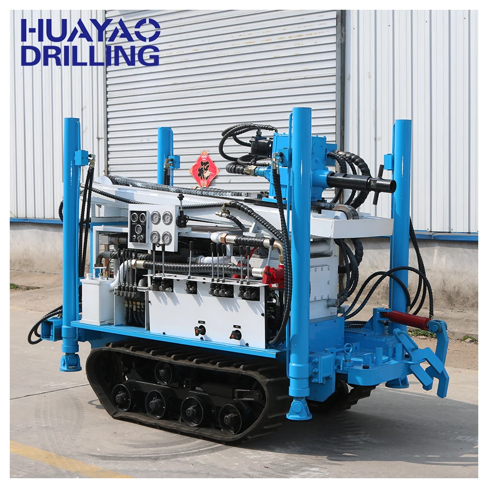 Crawler Water Well Drilling Rig Machine Diesel Engine With 160m Drilling Depth Pneumatic DTH