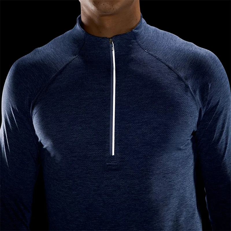 Manufacturer Custom Quick Dry Gym 1/4 Quarter Zip Top Fitness Tshirts Golf Shirts Sportswear Long Sleeves