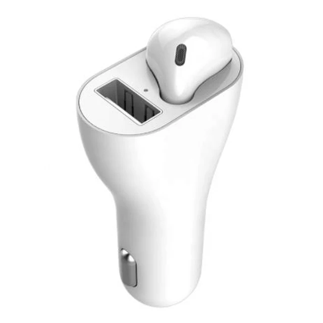 Trending products 2019 Cheap Car Charger 2.4A Earbud earphone V5.0 USB Car Adapter Wireless handsfree Headset for safe driver