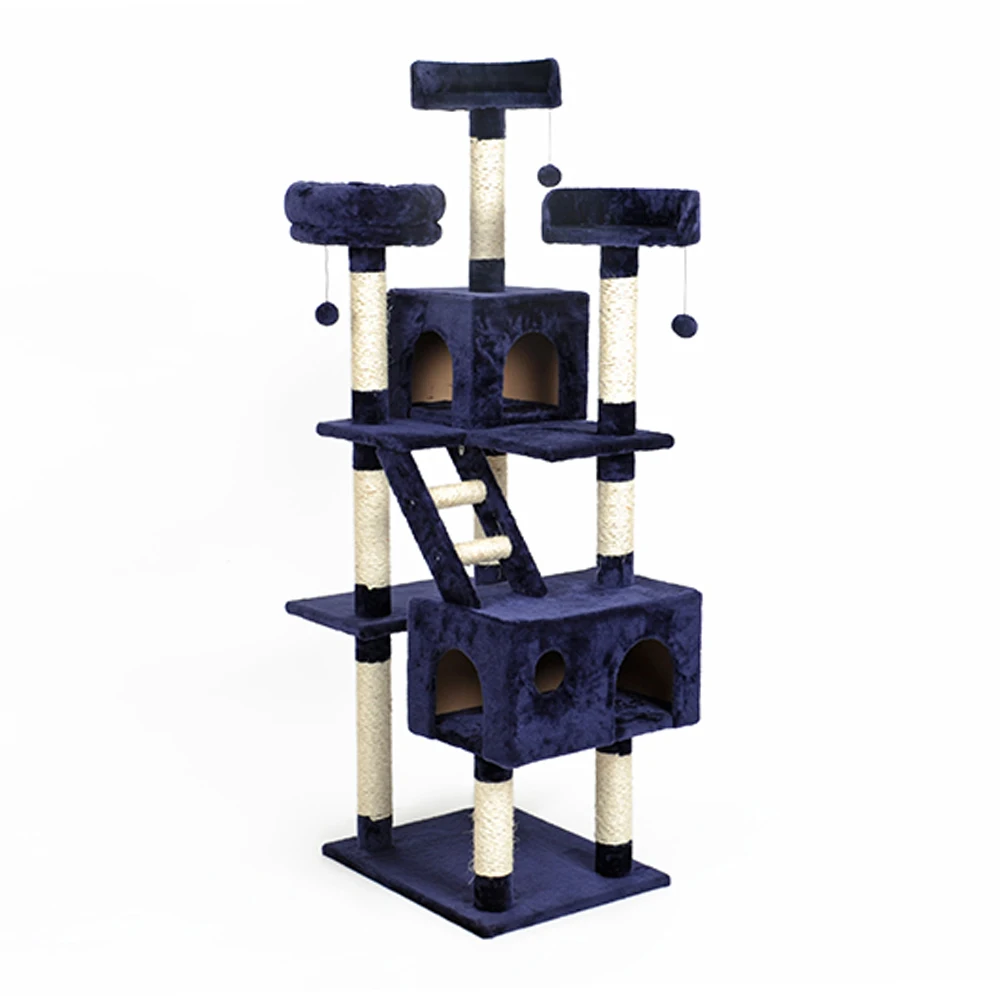 Customized Majestic 3 Layers Pet Products Large Cat Scratch Post Tree Tower Furniture