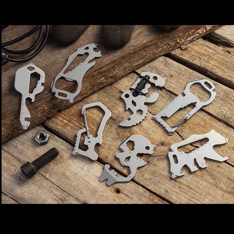 18 в 1 многофункциональные Брелоки для ключей маленькие инструменты для повседневного использования карточка для выживания карманный инструмент для отвертки гаечный ключ открывалка для бутылок