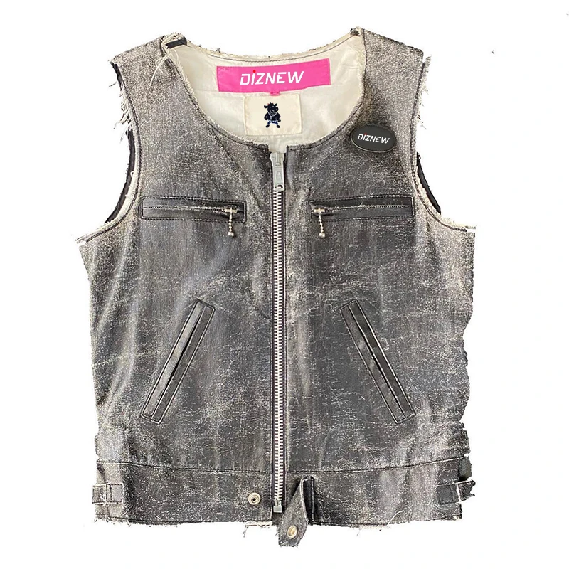 DiZNEW 2023 New Fashion Skull Retro Vest For Men Customized High quality Mens Vest