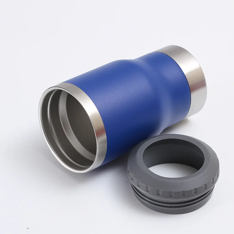 4 in 1 Insulated Slim Can Cooler 12 OZ Cans and Beer Coozies Stainless steel 14oz Can Holder Double Walled with Opener Corkscrew