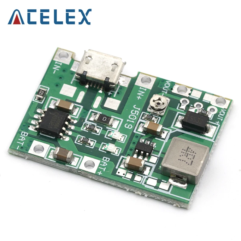 TP4056 3.7V 4.2V 9V 5V 2A Adjustable Step Up Module 18650 Lithium Li-ion Battery Charging Discharge Power Board DIY Kit