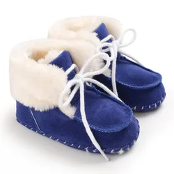 Warm Newborn Toddler Boots Winter First Walkers baby Girls Boys Shoes Soft Sole Fur Snow Booties for 0-18M