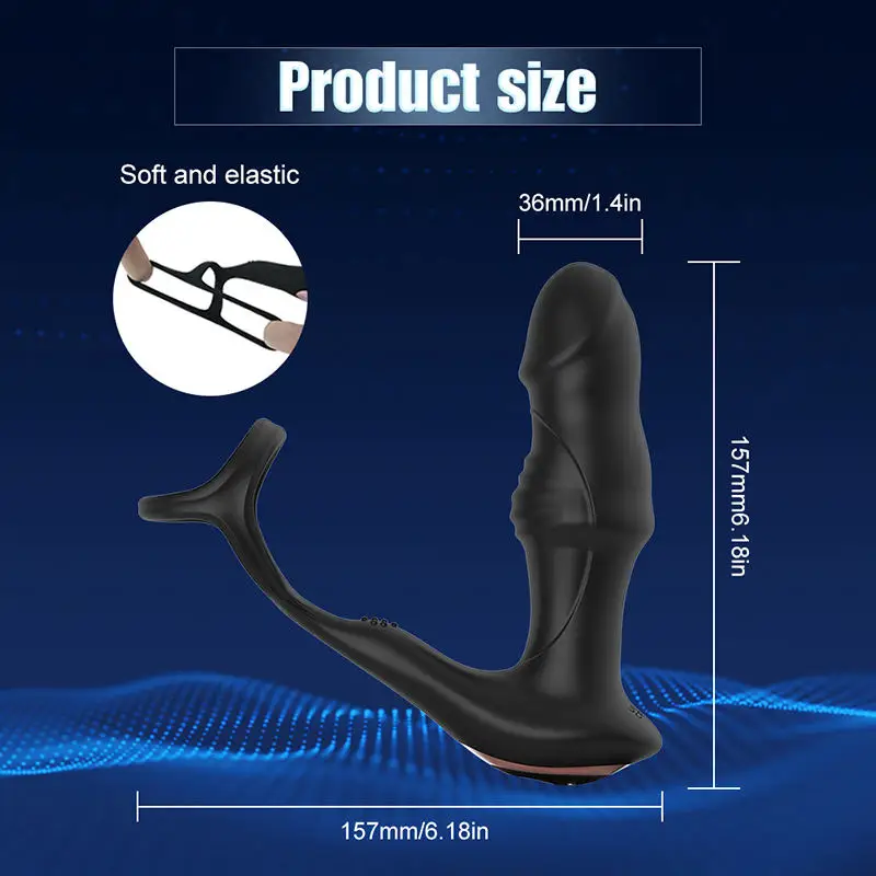 Waterproof Prostate Massager Stimulator Butt Delay Ejaculation Ring Toy Male Prostate Massage Vibrator Anal Plug For Men