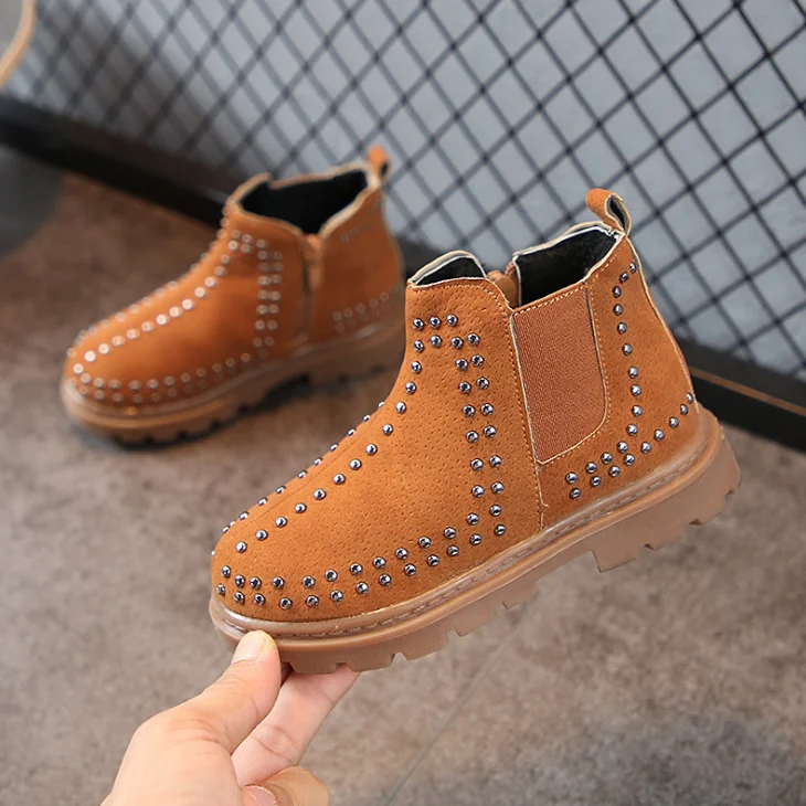 
YY10119S British style rivet decoration new design fashion warm baby toddler non slip boots 