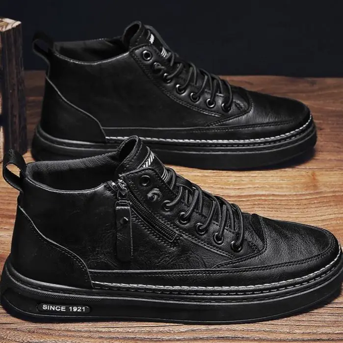 Popular And Hot Sell New design Retro Leather boots Male Shoes Casual Shoes Lace Up Army Boots