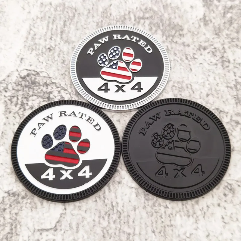 Zinc alloy America Flag Car Emblem Metal 4X4 RATED PAW Car Badge