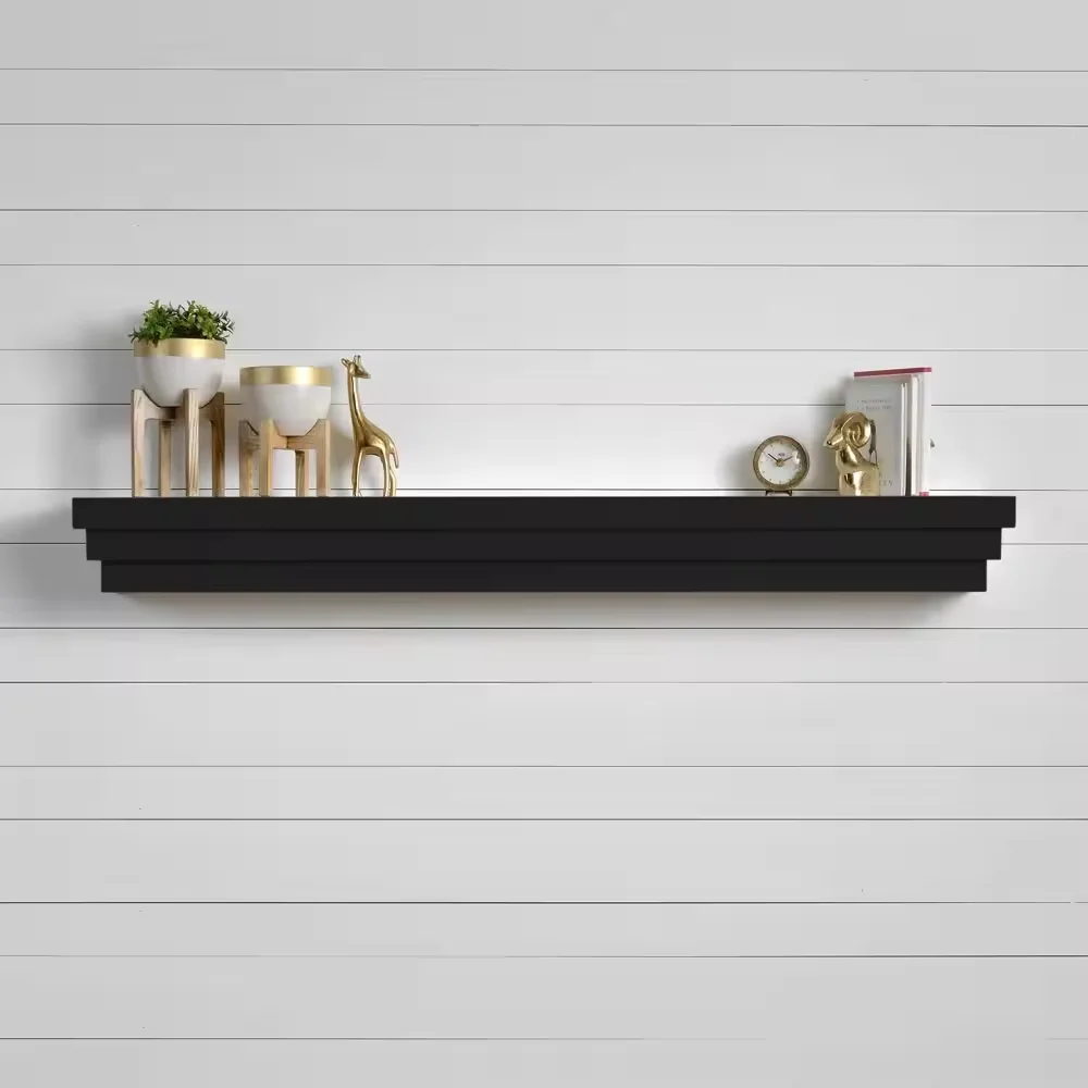 Wood Rustic Wall Shelf For Living Room Floating Natural Wooden fire Place Mantel Shelf
