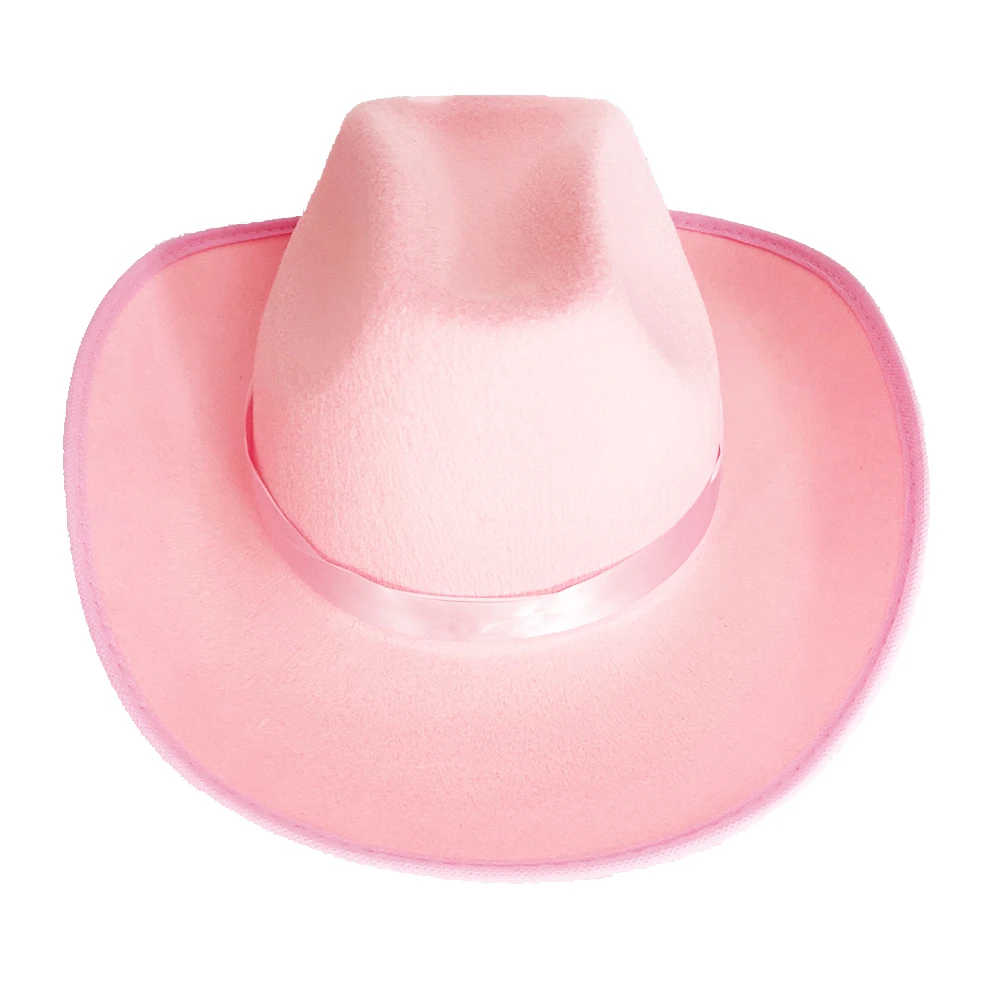 Блестящая светло-розовая ковбойская шляпа в западном стиле шляпы Cowgirl для женщин