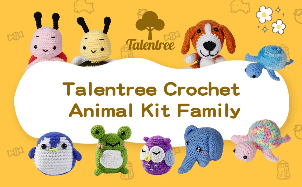Crochet Kit for Beginners Crochet Animal Kit with Step-by-Step Video Tutorials, Beginner Crochet Ki