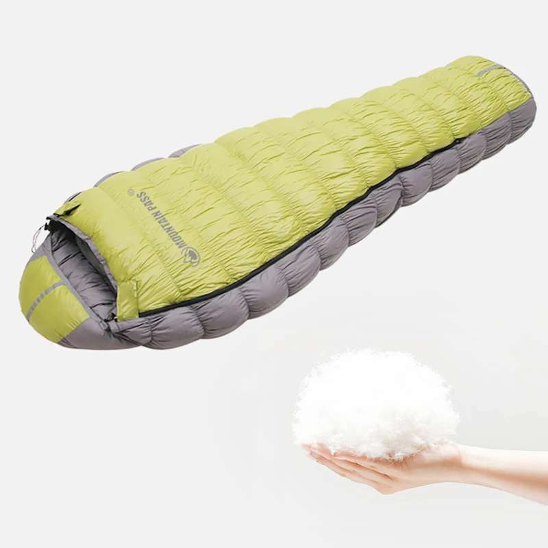OEM Goose down carp 800/1000 fill cold weather waterproof outdoor travel camping sleeping bags for adults