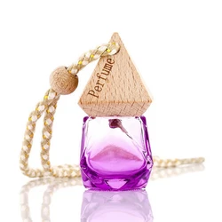 Factory hot sale car hanging type perfume pendant essential oil diffuser glass perfume bottle