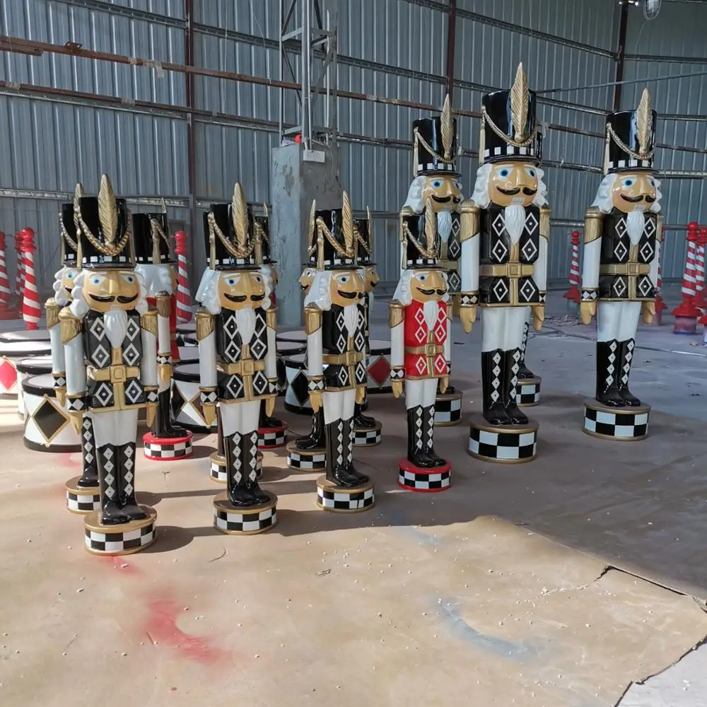 Most popular outdoor fiberglass christmas nutcracker soldier statue decoration