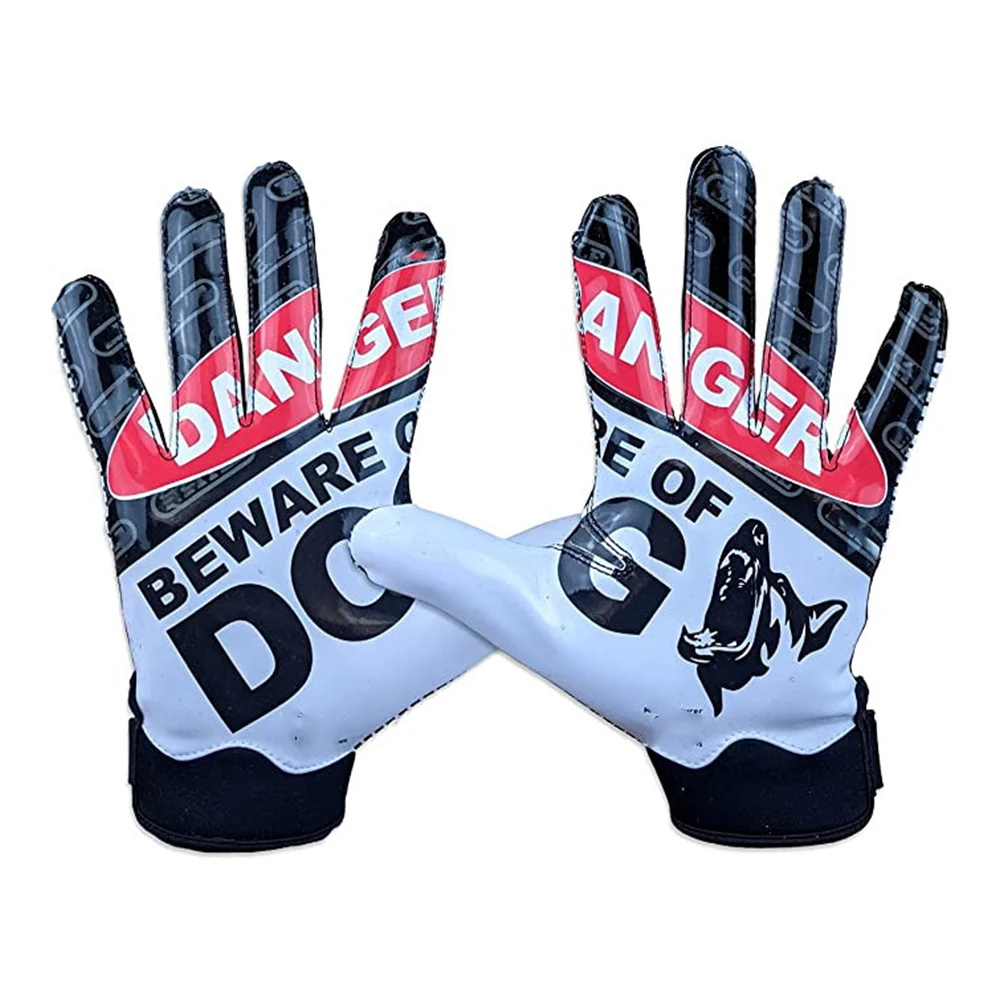 Factory Price Custom Sports Receiver Glove Football Gloves Youth Sublimation American Football Gloves