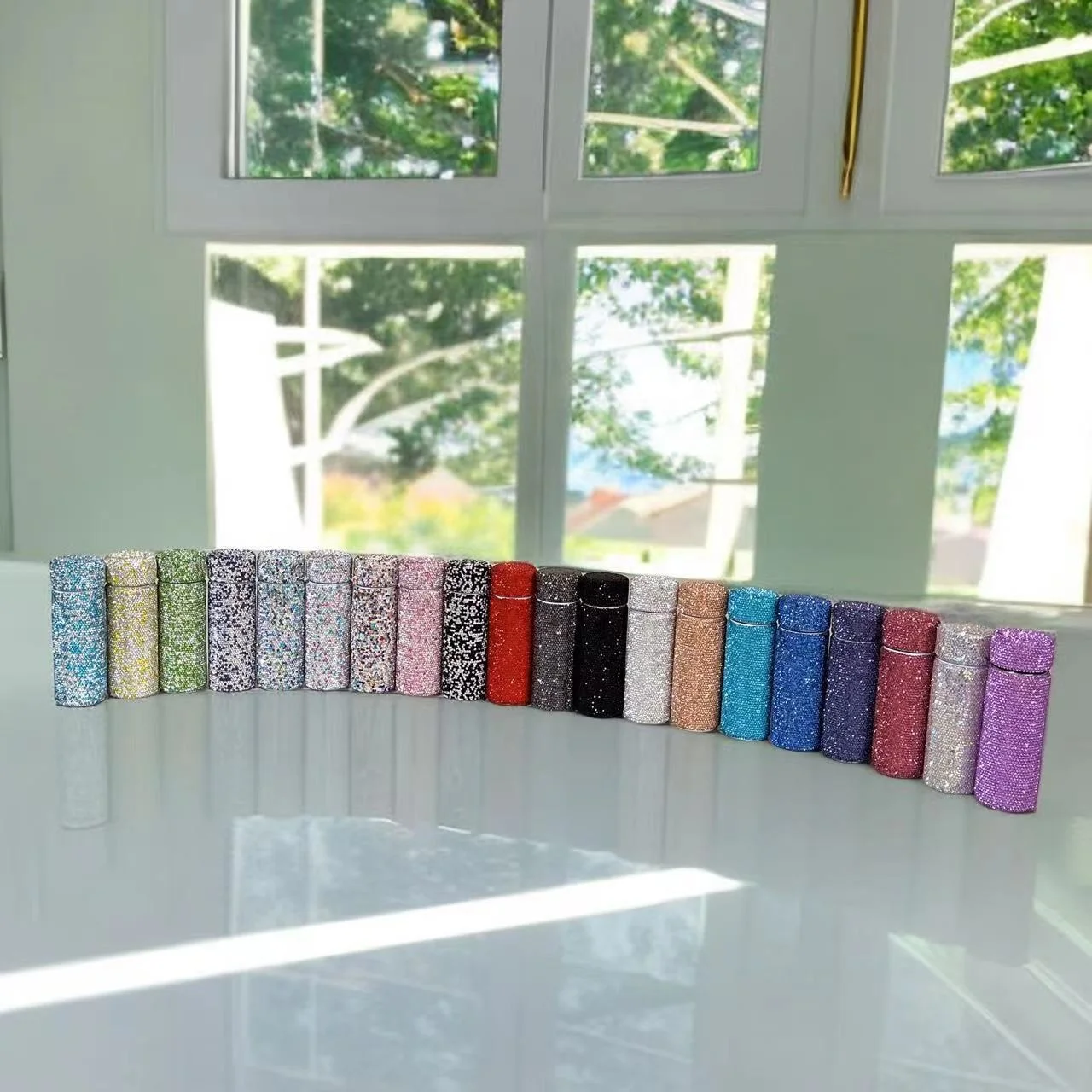 Crystal Rhinestone Diamond Mug Portable Pocket Car Coffee Insulated Flask Thermos Tumbler Bling Vacuum Cup