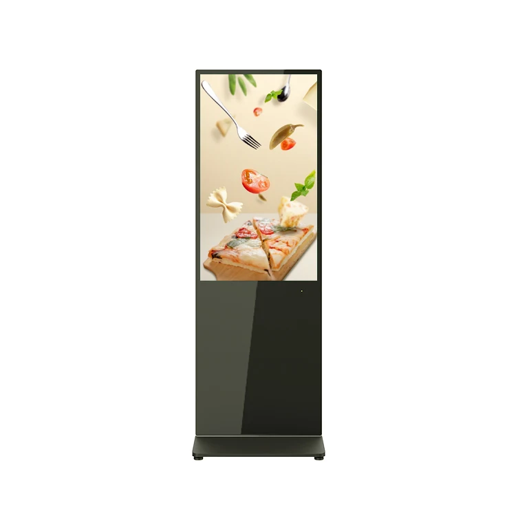 Stand alone floor standing material portable 49 vertical free remote stop lcd advertising display