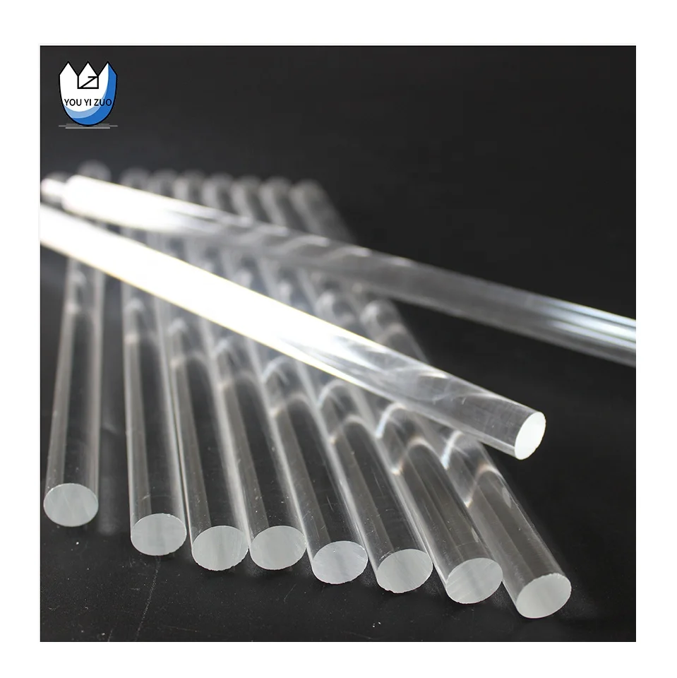 YOUYIZUO 10Mm Diameter Transparent  Plastic Rod Bar Table Clear Acrylic Stick Round Rod  For Flag