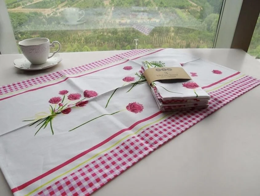 China supplier wholesale OEM Promotion 100% cotton fabric custom printing kitchen / tea towel