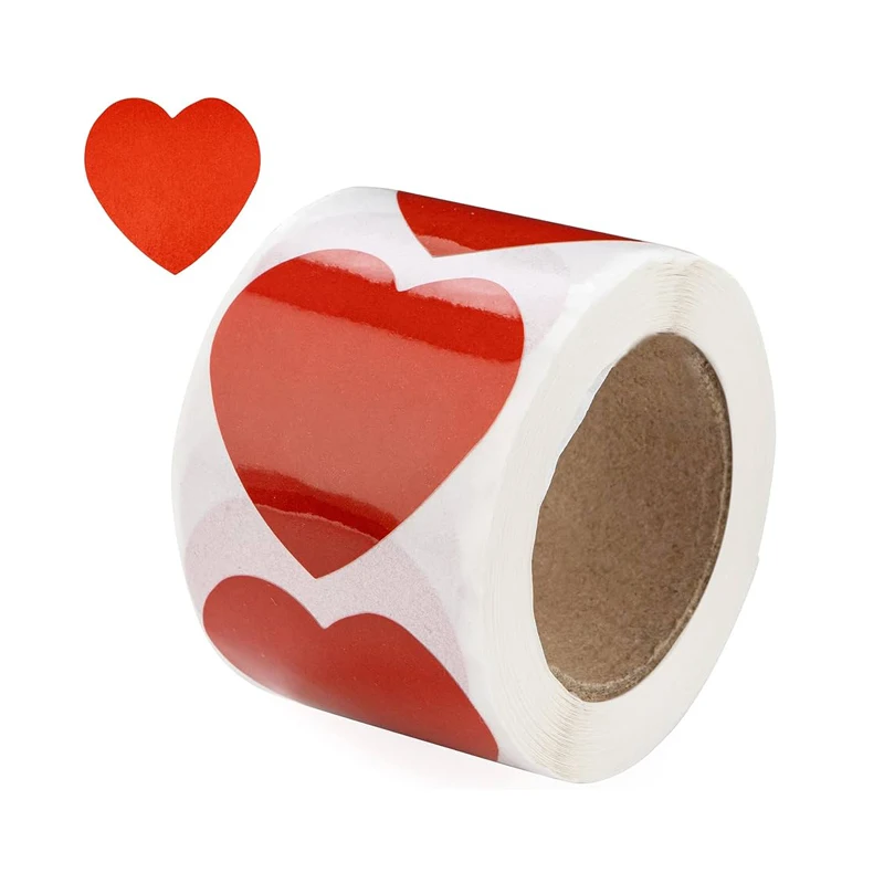 Оптовая цена самоклеящиеся большие красные сердечные наклейки на День Святого Валентина