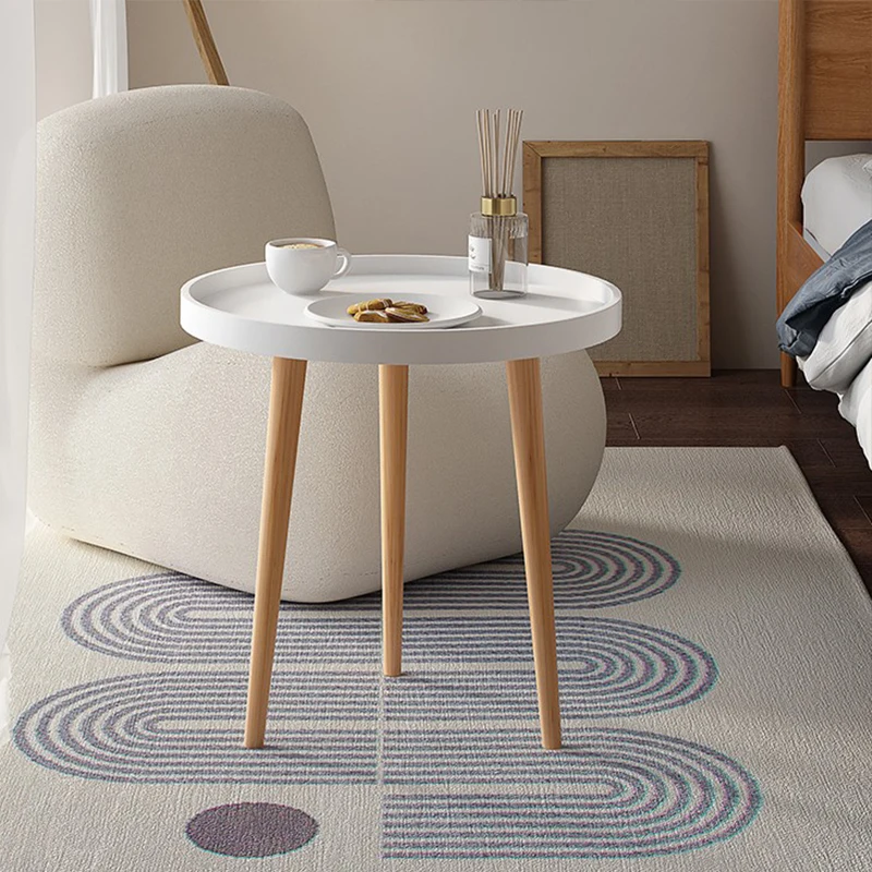 Living Room Furniture Tisch Center Tea Bedside Table Basse Mdf Small Cafe Round Side Table Coffee Tables With Wood Legs