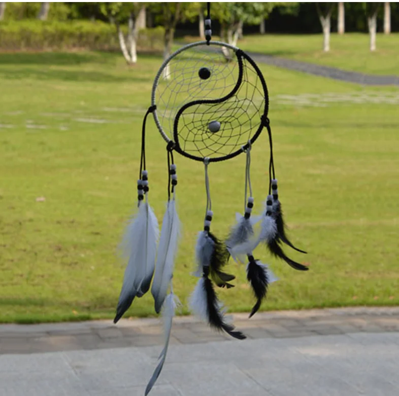 Wholesale Handmade Boho Hanging Feather Dream Catcher for Car Home Room Door Wall Art Party Decor Ornament Gift Craft DIY Kit