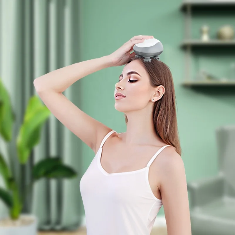 Head Massage Electric Head Scalp Massager Machine Waterproof Handheld Head Vibration Scalp Massager