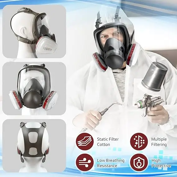 respiratory polishing decoration chlorine hydrogen chloride fluoride Industrial full face dust gas Mask