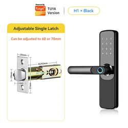 WIFI APP Fingerprint Door Lock with Code Card Key Touch Screen Smart Handle Lock Security Digital Electronic Wooden Door Lock