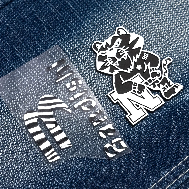 Custom Clothing Labels Patches Sticker printing Iron On Custom Heat Transfers label 3d silicone heat transfer logo For Clothes