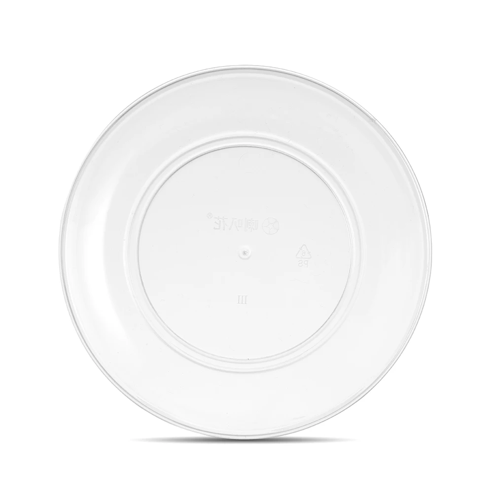 FREE SAMPLE Disposable Plastic Plate Party PS Plates Clear Round Shape Small Plates