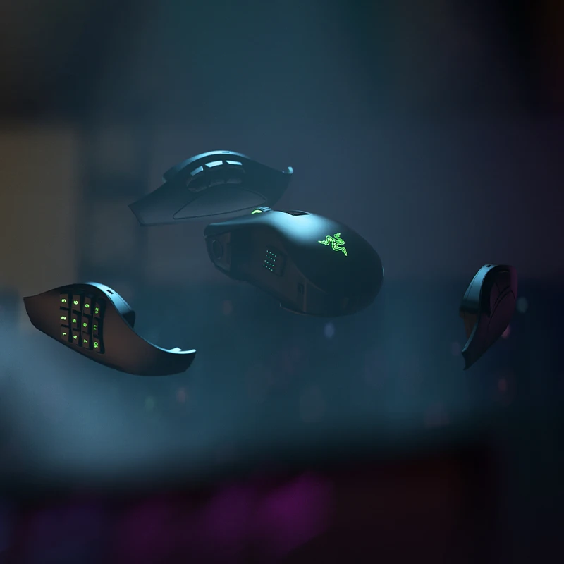 Razer Naga Pro NAGA 20000 dpi 2.4GHz wireless BT gaming mouse with replaceable side buttons