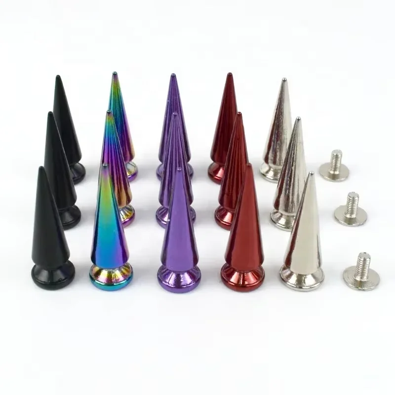 Meetee BK904 25mm DIY Handmade Decorative Screw Spike Copper Nails For Leather Belt Clothes Decoration Punk Screw