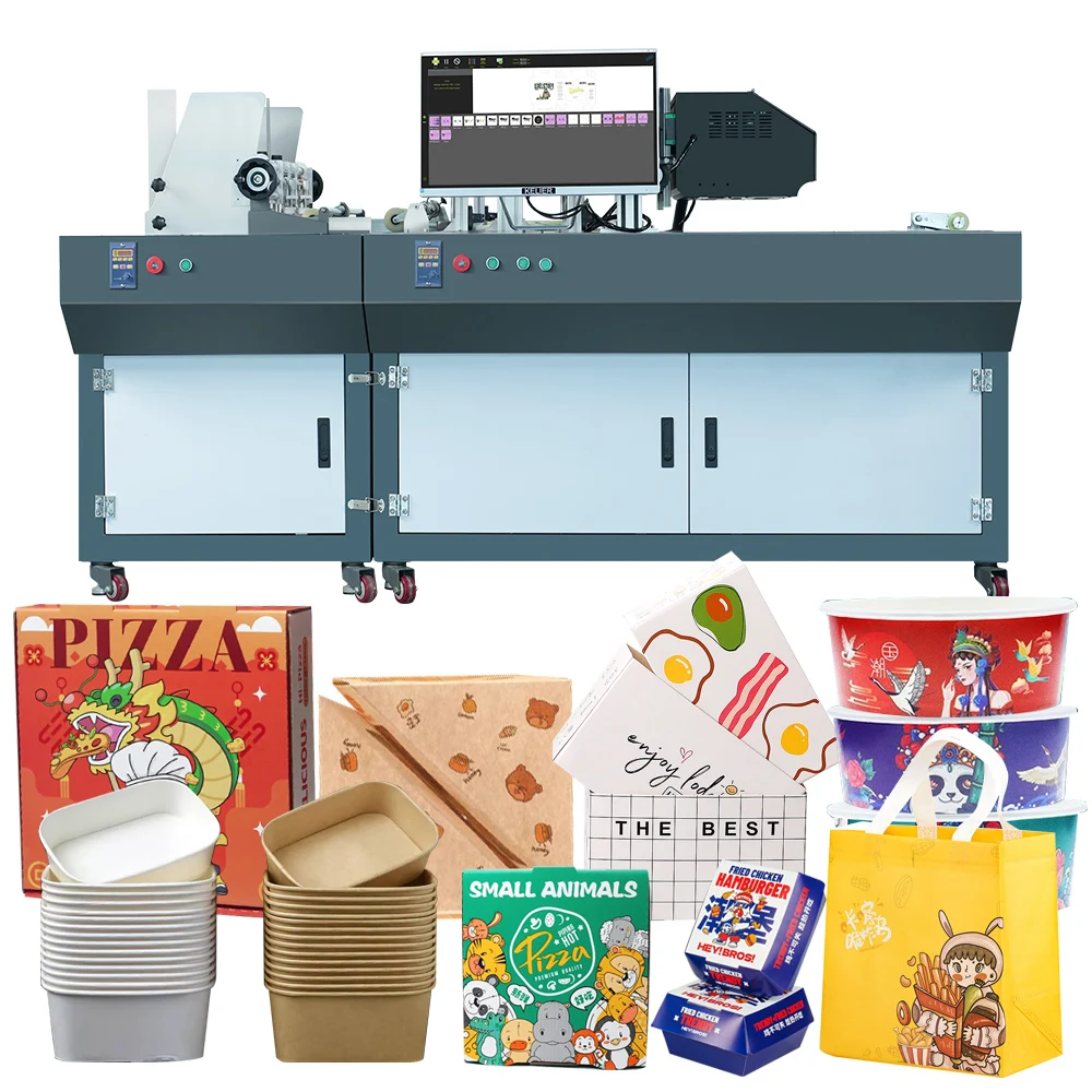 Kelier Factory Sale High Resolution Multicolor Printer For Carton Single Pass Digital Printing Machine Paper Cup Fan Printer