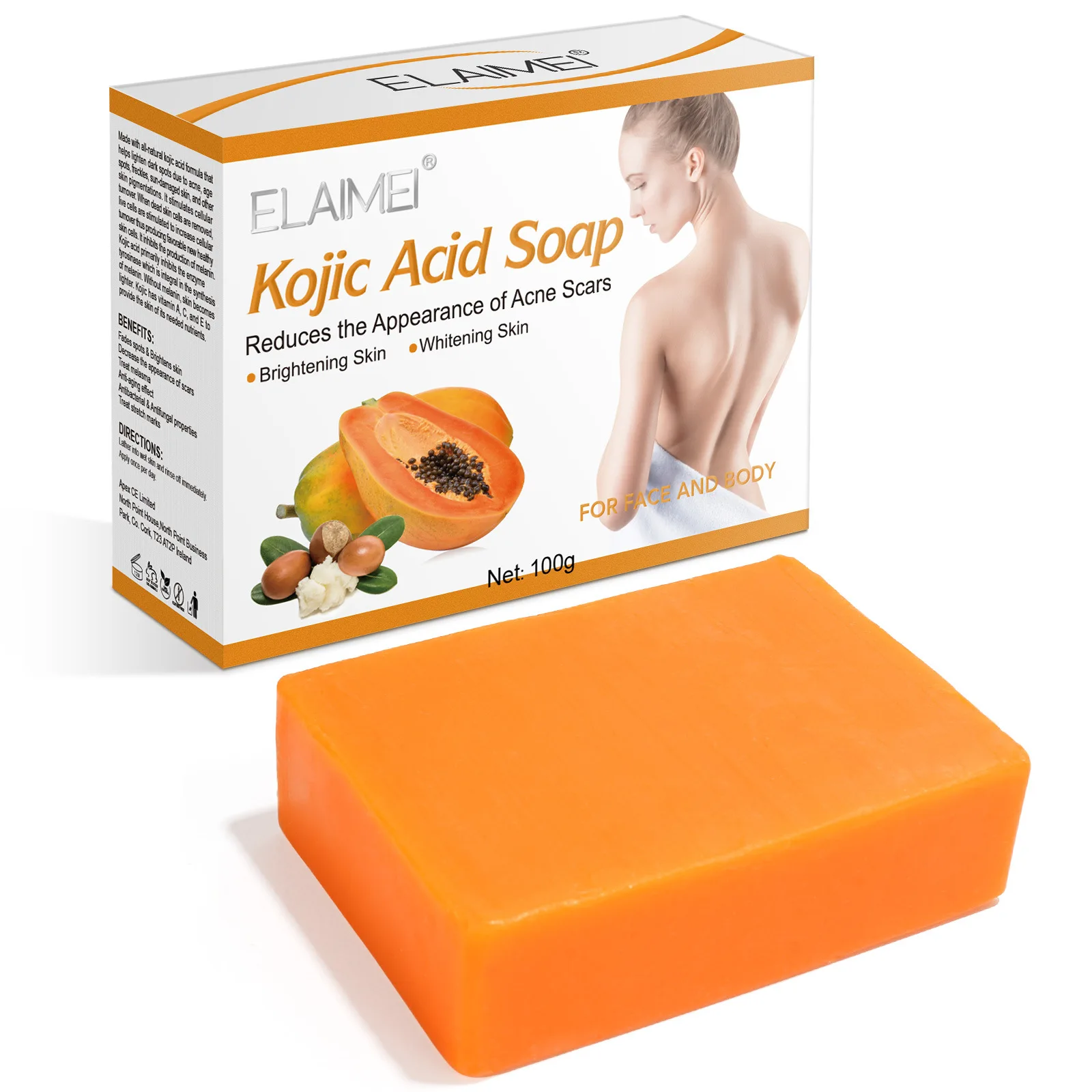 Мыло ELAIMEI kojic acid экстракт папайи сыворотка масло мягкое очищающее увлажняющее мыло 100 г