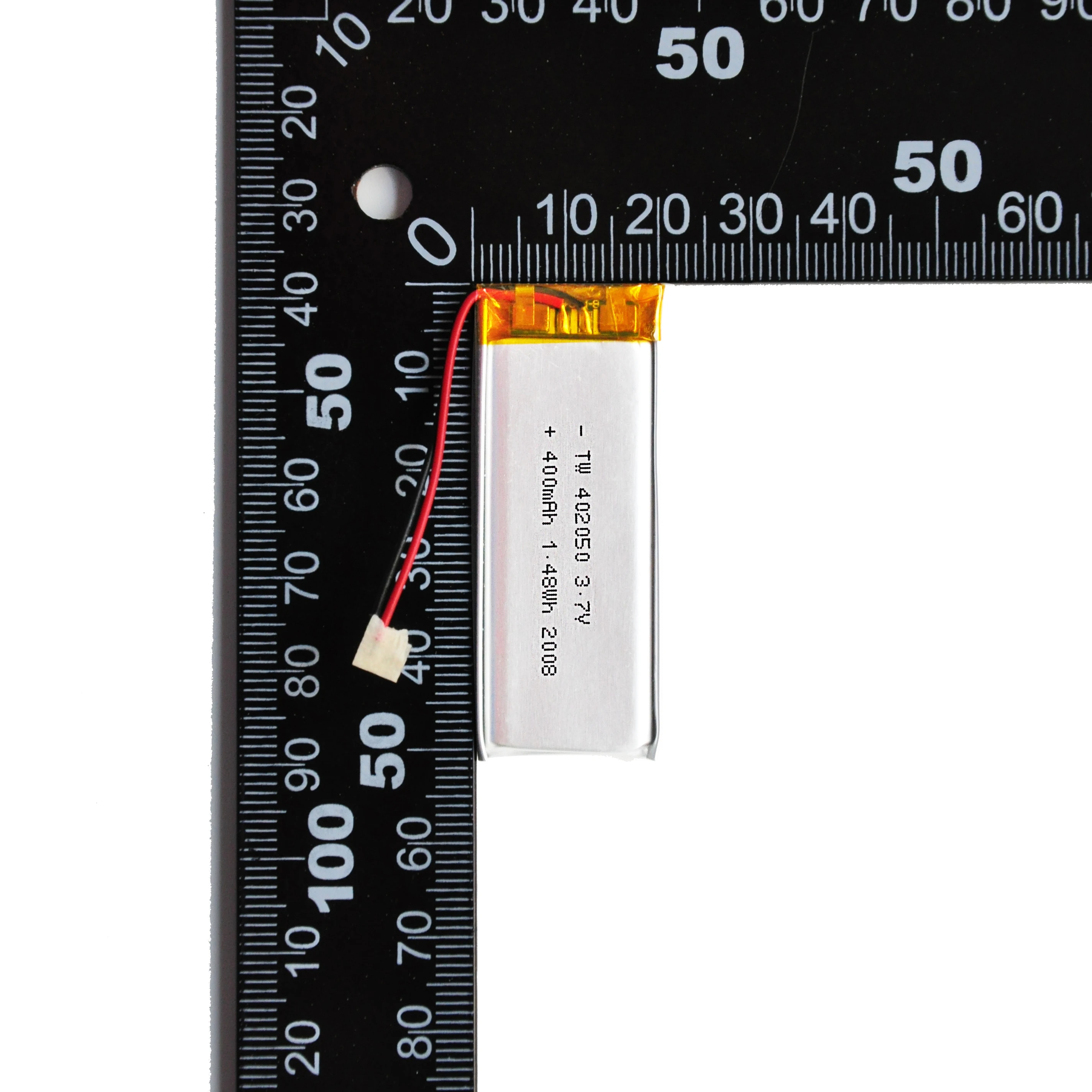 Full Capacity 402050 400mAh  3.7V Rechargeable lithium polymer battery Pack Li-Polymer Cell Bat