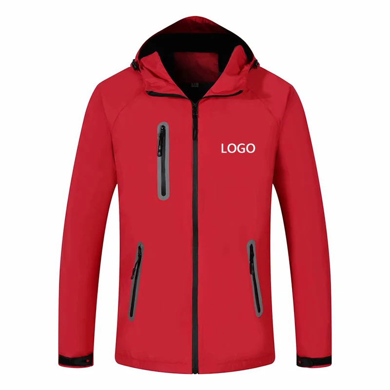 
Wholesale high-end men outdoor spring jacket reflective clothing waterproof windbreaker G custom LOGO 