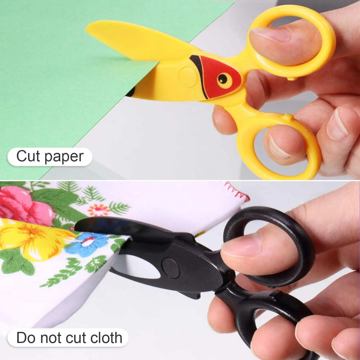 3 Pieces Toddler Safety Scissors Set Kids Plastic Art Craft Cutting Scissors