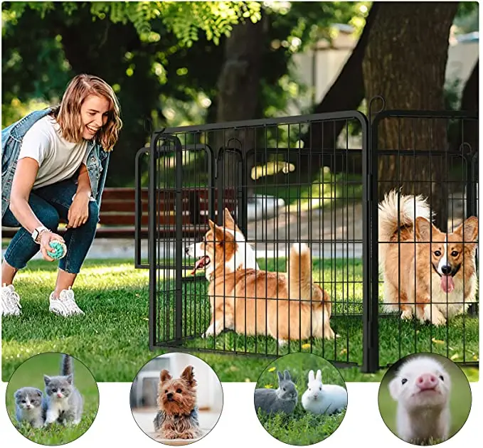 Amazon Hot Exercise Collapsible Dog Cage Indoor  For Large Dogs Custom Folding Durable Thick Metal Wire Tube Rabbit Pet Fence
