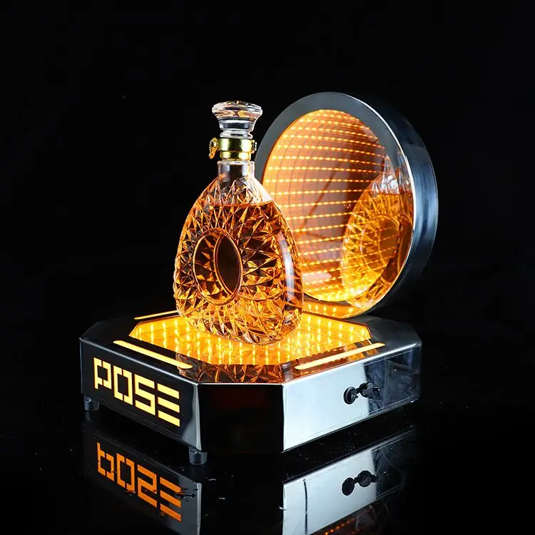 Club bar beer wine bottles plastic rechargeable colorful customized logo led light bottles display glorifiers