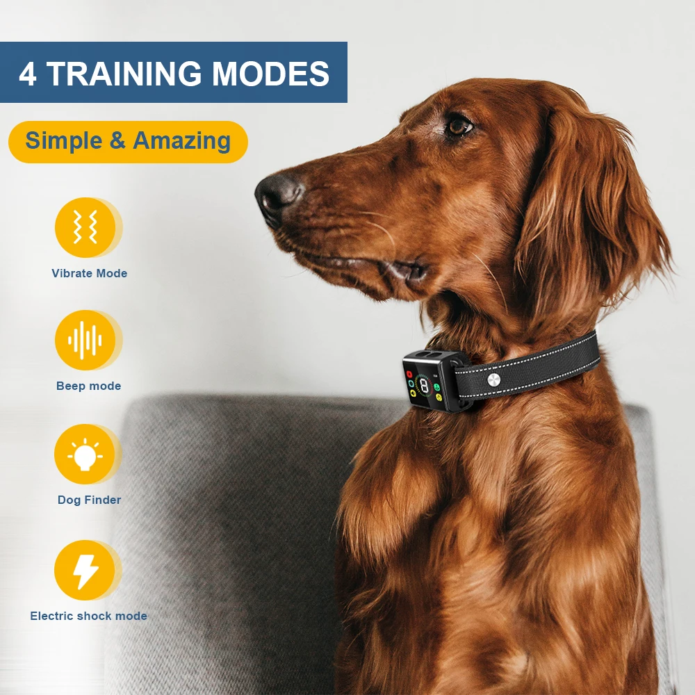 Dog Noise Controller anti bark collar with Beeper Vibration Shock IP67 waterproof
