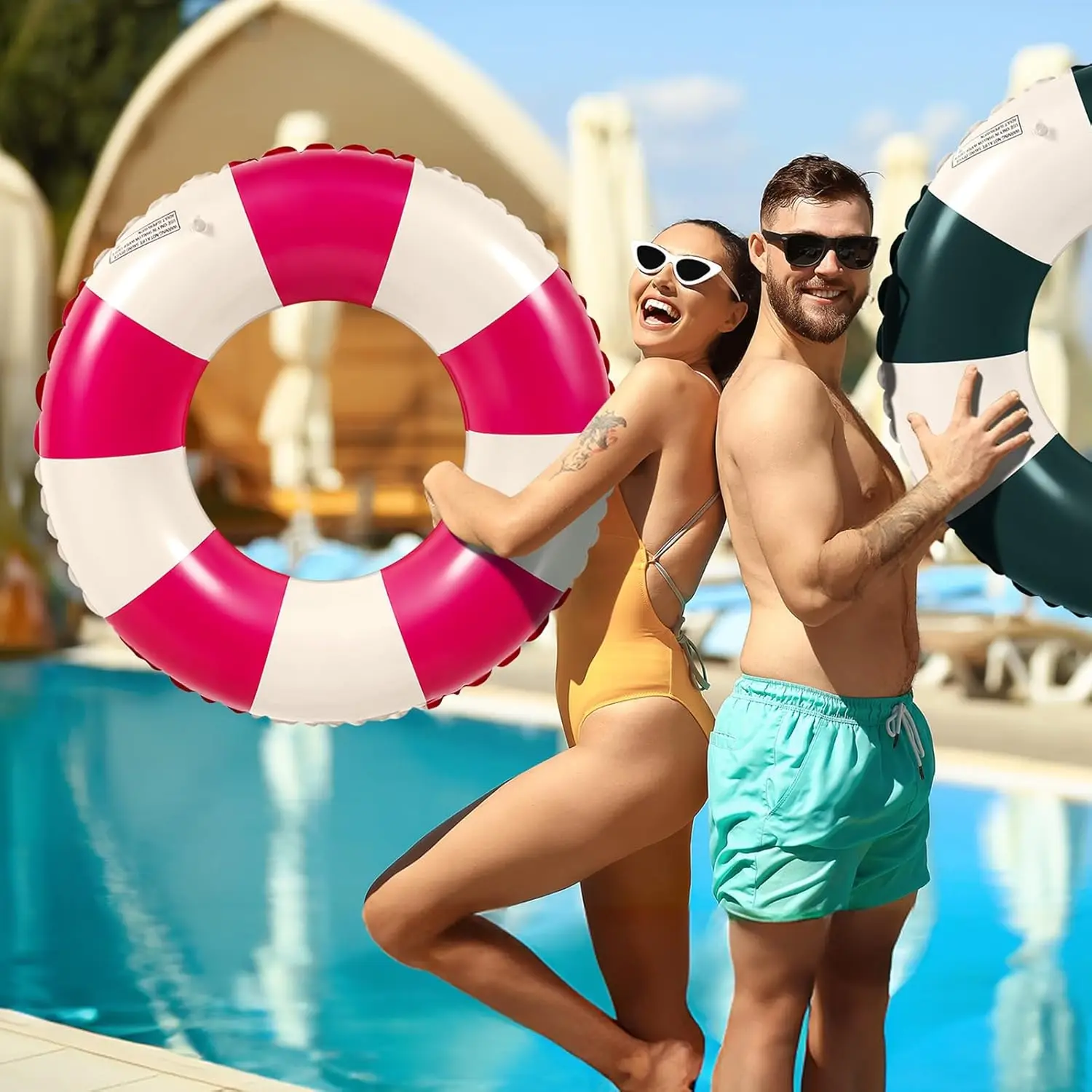 Overlap Welding Air Sealed Pvc Inflatable Swim Ring Summer 90cm Adult Inflatable Swimming Ring