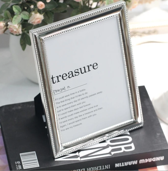 silver plated display stand metal photo frame for home decor wholesale