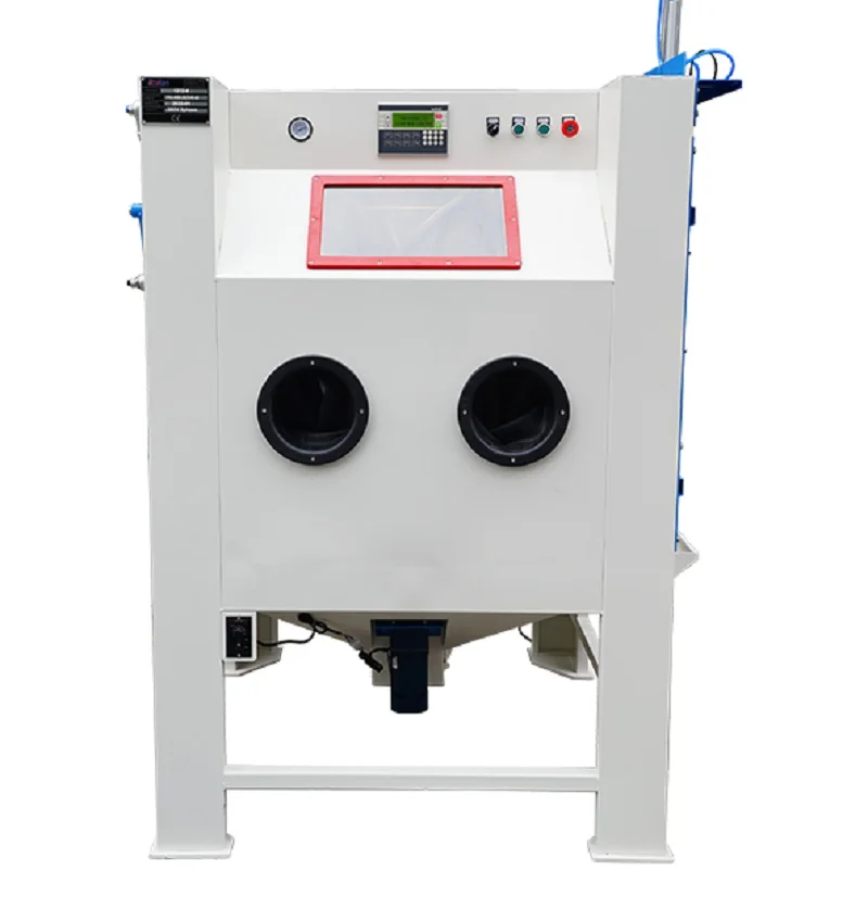 Turntable sand blasting machine with automatic door