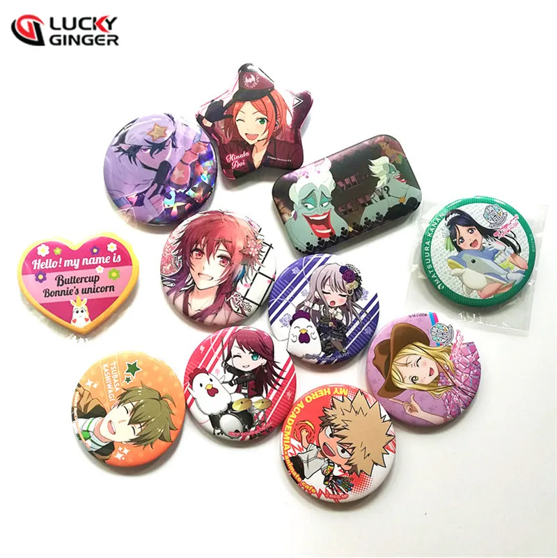 Wholesale Custom Printed Design Logo Blank Plastic Magnetic Pins Round Tin Button Badge Button Badge Maker