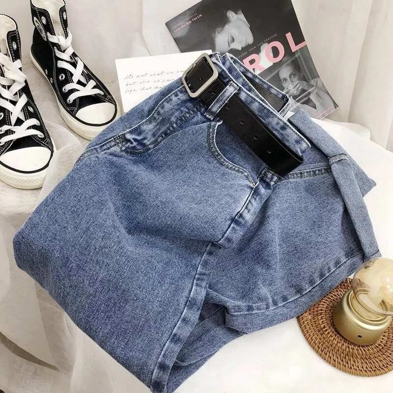 Jeans for women in spring and autumn 2023 New students with high waist, straight tube, loose, slim and drooping wide-leg trouser